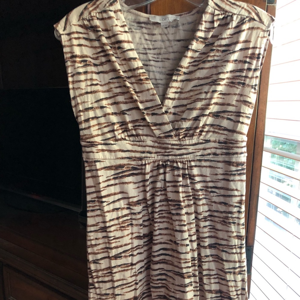 Ann Taylor LOFT Petites Animal Print Dress XSP